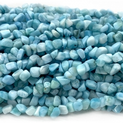 Natural Genuine High Quality Blue Larimar Grand Nugget Free Form Chip Beads 15.5" 07485