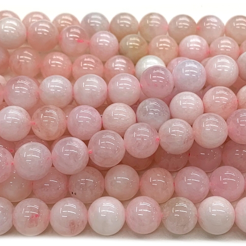 15.5" Veemake Natural Genuine Pink Morganite Round Loose Gemstone Beads 10mm  Necklaces Bracelets Jewelry Design 07550