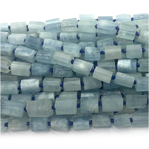 Natural Genuine Raw Mineral Water Blue Aquamarine Hand Cut Nugget Free Form Loose Rough Matte Faceted Necklace or Bracelets Jewelry Beads 07617