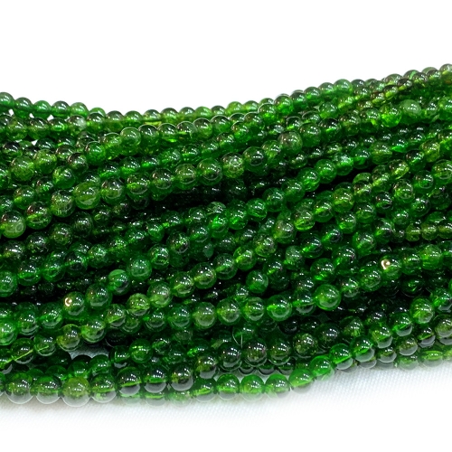 16 “ Veemake High Quality Natural Genuine Green Chrome Diopside Round Loose Gemstone Jewelry Beads Making Necklaces Bracelets  07630