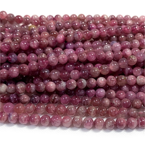 16 “ Veemake Natural Genuine Pink Tourmaline Round Loose Gemstone Jewelry Beads Making Necklaces Bracelets  07618
