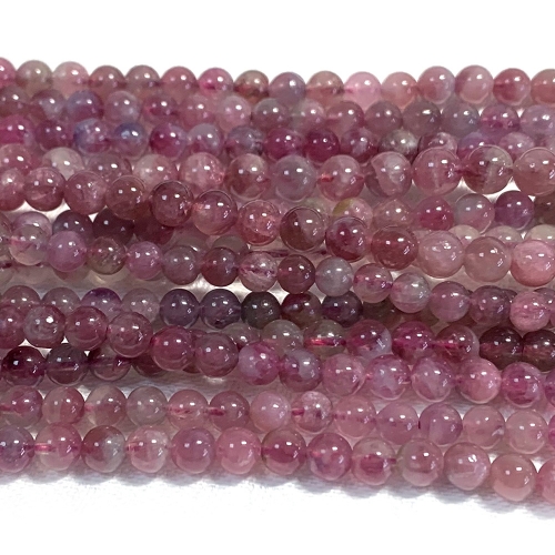 16 “ Veemake Natural Genuine Pink Tourmaline Round Loose Gemstone Jewelry Beads Making Necklaces Bracelets  07620
