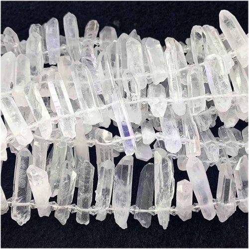 Natural Genuine Clear White Crystal Rock Quartz  Nugget Free Form Loose Hand Cut Faceted Necklace Bracelet Jewelry Pendants Stick Beads 07609
