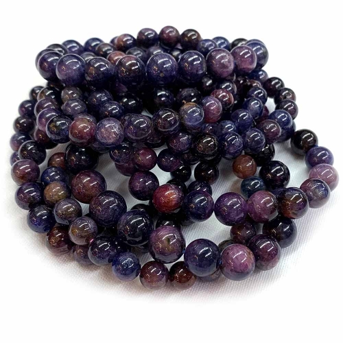 High Quality Natural Real Genuine Purple Red Blue Sapphire  Ruby Round Loose Beads Jewerly Necklaces Bracelets 07611