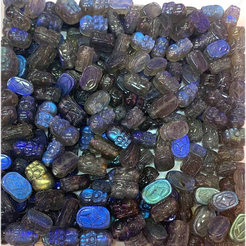 Natural Stone Genuine Gemstone High Quality Flash Light Blue Labradorite Carve PiXiu  Jewelry Necklaces Bracelets Pendant Beads 07604