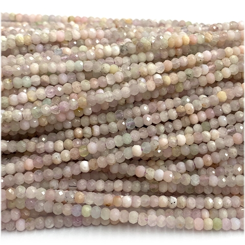 15.5 " Veemake Natural Genuine PInk Kunzite Faceted Rondelle Bracelets Jewelry Loose beads 07674