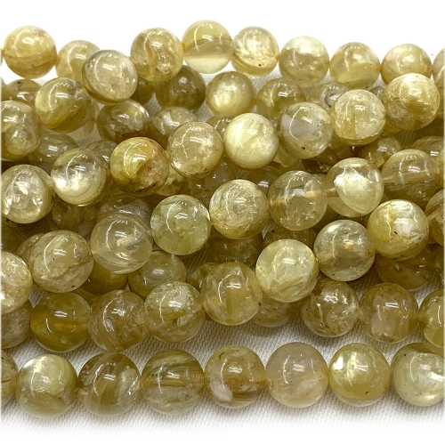 15.5" Veemake Natural Genuine Yellow Gold  Phlogopite Biotite Round Loose Gemstone Beads Necklaces Bracelets Jewelry Design  07677
