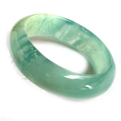 High Quality Real Genuine Natural Blue Green Serpentine Jade Bracelet Bangles 54.7mm 2.15 inch 07681