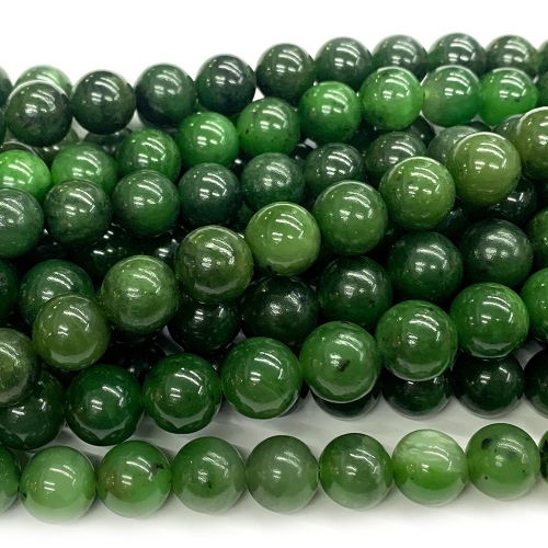 Natural Genuine Russia Dark Green Jade Round Loose Gemstone Stone Beads Jewelry Design Necklace Bracelets 07686