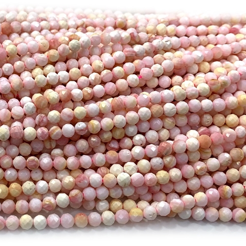 Veemake Natural Genuine Pink Shell Round Faceted Small Making Necklaces Bracelets Jewelry Beads 07692