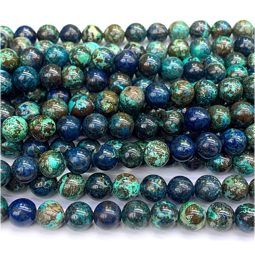 Natural Genuine Blue Azurite  Round Loose Gemstone Stone Beads Jewelry Design Necklace Bracelets 07703