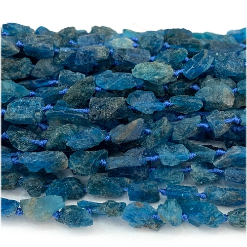 Natural Genuine Dark Blue Apatite Nugget Free Form Loose Raw Mineral Rough Matte Necklace Bracelet Jewelry Necklaces Beads 07704