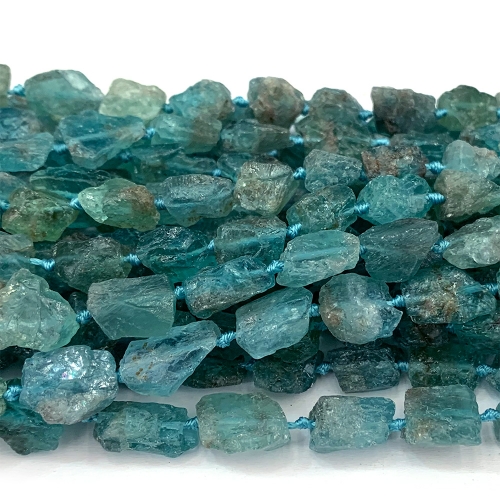 Natural Genuine green blue Fluorapatite Nugget Free Form Loose Raw Mineral Rough Matte Necklace Bracelet Jewelry Necklaces Beads 07706