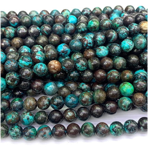 Natural Genuine Blue Azurite  Round Loose Gemstone Stone Beads Jewelry Design Necklace Bracelets 07701