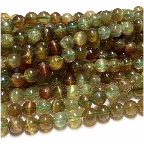 Natural Genuine Brown Green Cat's Eye Chrysoberyl  Round Loose Gemstone Stone Beads Jewelry Design Necklace Bracelets 07756