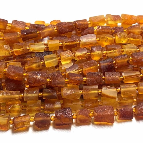 Natural Genuine Orange Amber Nugget Free Form Loose Rough Matte Faceted Necklace Bracelet Jewelry Beads 07760