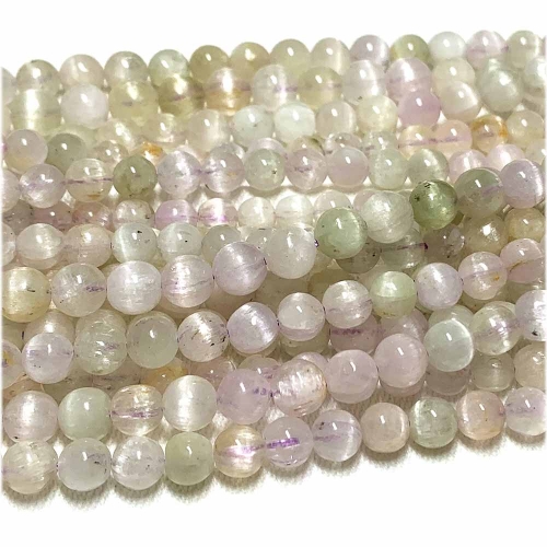 15.5" Veemake Natural Genuine Purple Kunzite Spodumene Hiddenite Round Loose Gemstone Jewelry Beads Making Necklaces Bracelets  07758