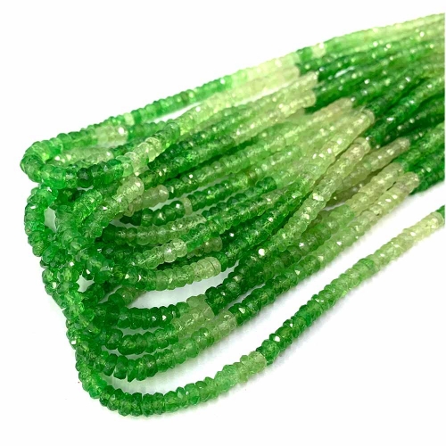Natural Stone Genuine Gemstone High Quality Green Tsavorite Faceted Rondelle Jewelry Necklaces Bracelets Beads 07805