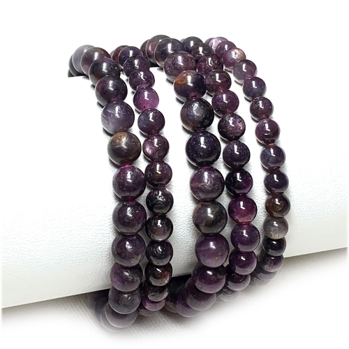 Natural Genuine Purple Red Starlight Star Ruby Bracelet Bracelets Round beads 07815