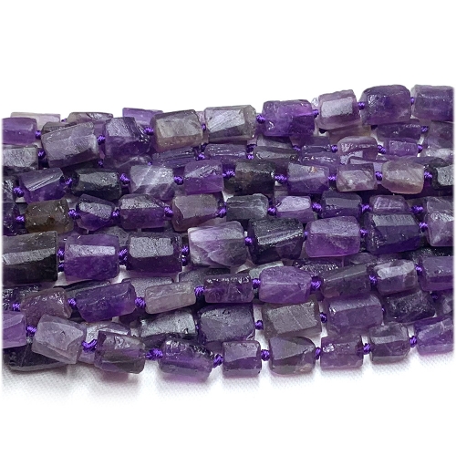 Natural Genuine Purple Amethyst Nugget Free Form Loose Rough Matte Faceted Necklace Bracelet Jewelry Beads 07806