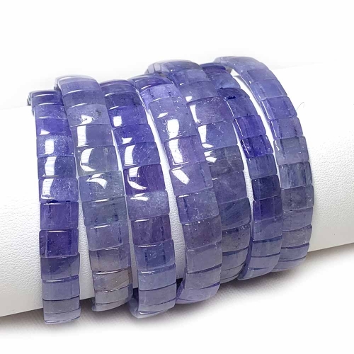Natural Genuine Purple Blue Tanzanite Bracelet Bracelets Flat Rectangle beads 07828