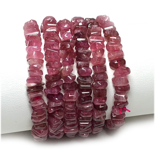 High Quality Natural Genuine Pink Tourmaline Multi-color Bracelet Bracelets Nugget beads 07822