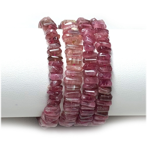 High Quality Natural Genuine Pink Tourmaline Multi-color Bracelet Bracelets Nugget beads 07821