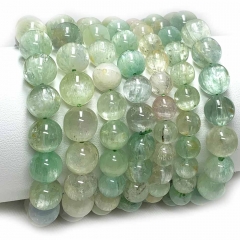 Natural Genuine Green Kunzite Spodumene Hiddenite Bracelet Bracelets Round Loose Beads 07833