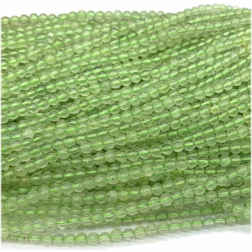 Veemake Natural Genuine Gemstones Clear Green Prehnite Round Small Making Necklaces Bracelets Jewelry Beads 07845