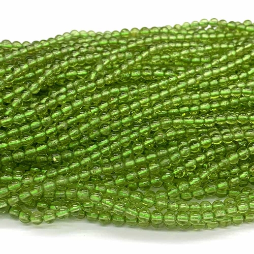 Veemake Natural Genuine Gemstones High Quality Clear Green Peridot Round Small Making Necklaces Bracelets Jewelry Beads 07842