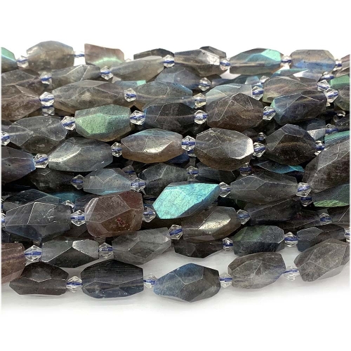 Natural Genuine Raw Mineral Blue Light Flash Labradorite Nugget Free Form Loose Hand Cut Faceted Necklace Bracelet Jewelry Big Beads 07899