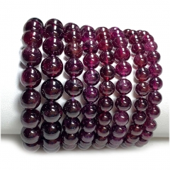 Veemake High Quality Natural Genuine Almandite Pyralmandite Purple Garnet Bracelet Necklace Round Loose Beads 07879