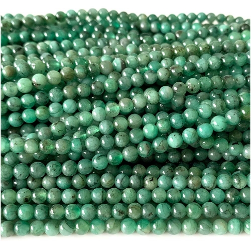 Genuine Natural Green Emerald Semi-precious Stones Round Necklaces Bracelets Jewelry Loose Beads 15.5" 07908