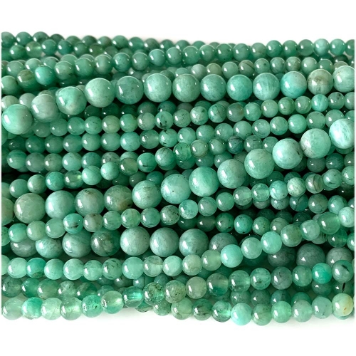 High Quality Genuine Natural Green Emerald Semi-precious Stones Round Necklaces Bracelets Jewelry Loose Beads 15.5" 07910