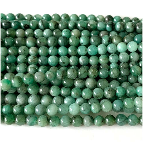 Genuine Natural Green Emerald Semi-precious Stones Round Necklaces Bracelets Jewelry Loose Beads 15.5" 07911