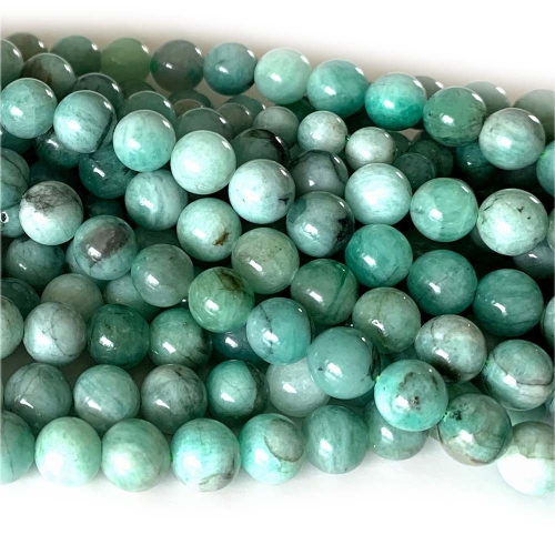 Genuine Natural Green Emerald Semi-precious Stones Round Necklaces Bracelets Jewelry Loose Beads 15.5" 07912