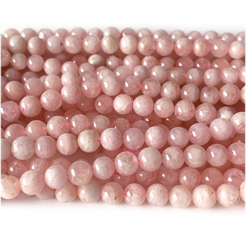 15.5" Veemake Natural Genuine Pink Morganite Round Loose Gemstone Beads Necklaces Bracelets Jewelry Design 07914
