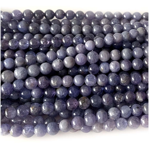 16” Veemake Natural Genuine Purple Blue Tanzanite Round Loose Gemstone Jewelry Beads Making Necklaces Bracelets  07917