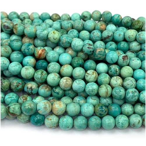 Natural Genuine Peru Blue Turquoise Round Loose Gemstone Stone Beads Jewelry Design Necklace Bracelets 07941