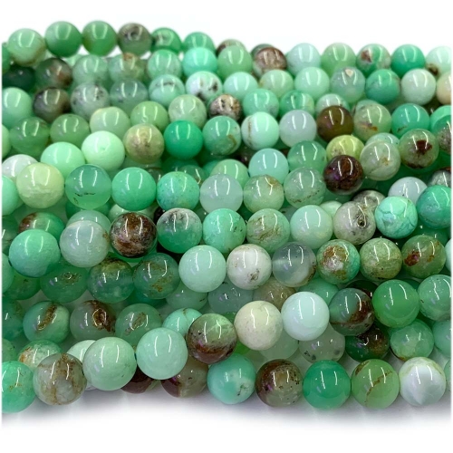 Natural Genuine Green Chrysoprase Round Loose Gemstone Stone Beads Jewelry Design Necklace Bracelets 07948