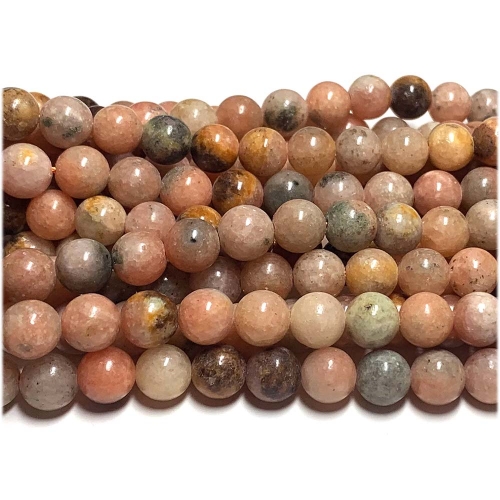Natural Genuine South Africa Orange Pink Calcite Stone Round Jewellery Loose Ball Necklaces or Bracelets Beads 6-12mm 15.5" 07950