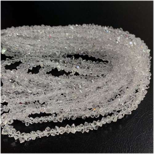 Natural Genuine Raw Mineral Clear Diamond Nugget Free Form Loose Hand Cut Faceted Necklace Bracelet Jewelry Beads 07985