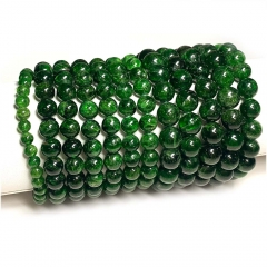 Veemake Natural Genuine Dark Green Chrome Diopside Bracelet Necklace Round Loose Jewelry Making Beads 07974