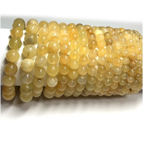 Natural Genuine Yellow Danburite  Danbury Bracelet Bracelets Round Loose Beads 07970