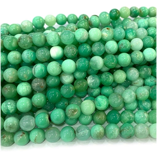 Natural Genuine Green Chrysoprase Round Loose Gemstone Stone Beads Jewelry Design Necklace Bracelets 07988