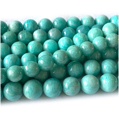 Natural Genuine Green Blue Russia Amazonite Round Loose Jewelry Beads 12-14mm 08001