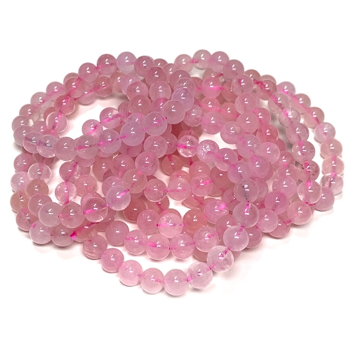 High Quality Natural Genuine Clear Pink Morganite Beryl Bracelet Bracelets Round Loose Beads 08033