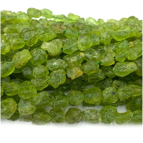 Natural Genuine Green Peridot Nugget Free Form Loose Raw Mineral Rough Matte Necklace Bracelet Jewelry Necklaces Beads 08047