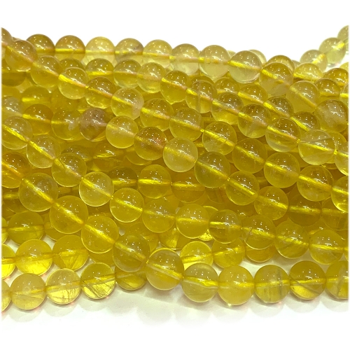 Veemake High Quality Genuine Natural Yellow Fluorite Round Loose Necklaces Bracelets Beads Jewelry Making  15.5" 08036
