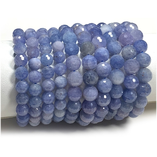 High Quality Natural Genuine Tanzania Blue Sapphire Bracelet Bracelets Faceted Round Loose Beads 08066